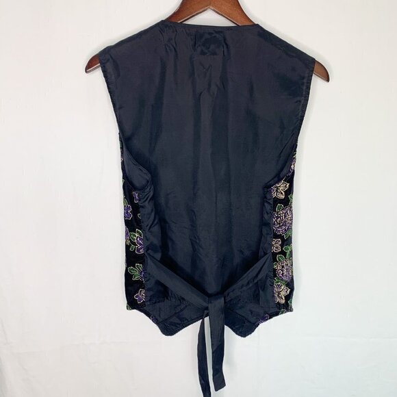 VINTAGE Carrol Reed Adjustable Embellished Floral Vest - Picture 9 of 13